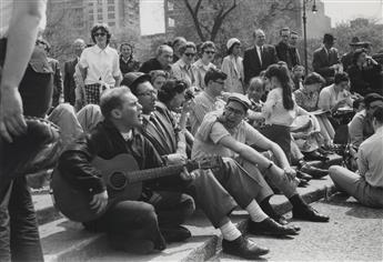 (MUSIC & ART--GREENWICH VILLAGE) A group of 25 photographs of the historic Folk Scene in Washington Square Park, New York City.